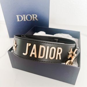 NWT Christian Dior j’Adior Leather Bag Strap Black Gold Rare